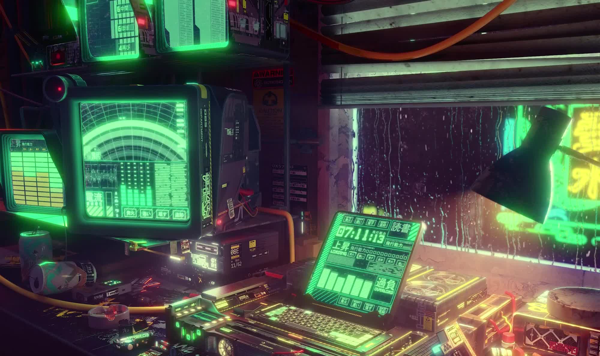 Netwatcher Computers at Night Live Wallpaper