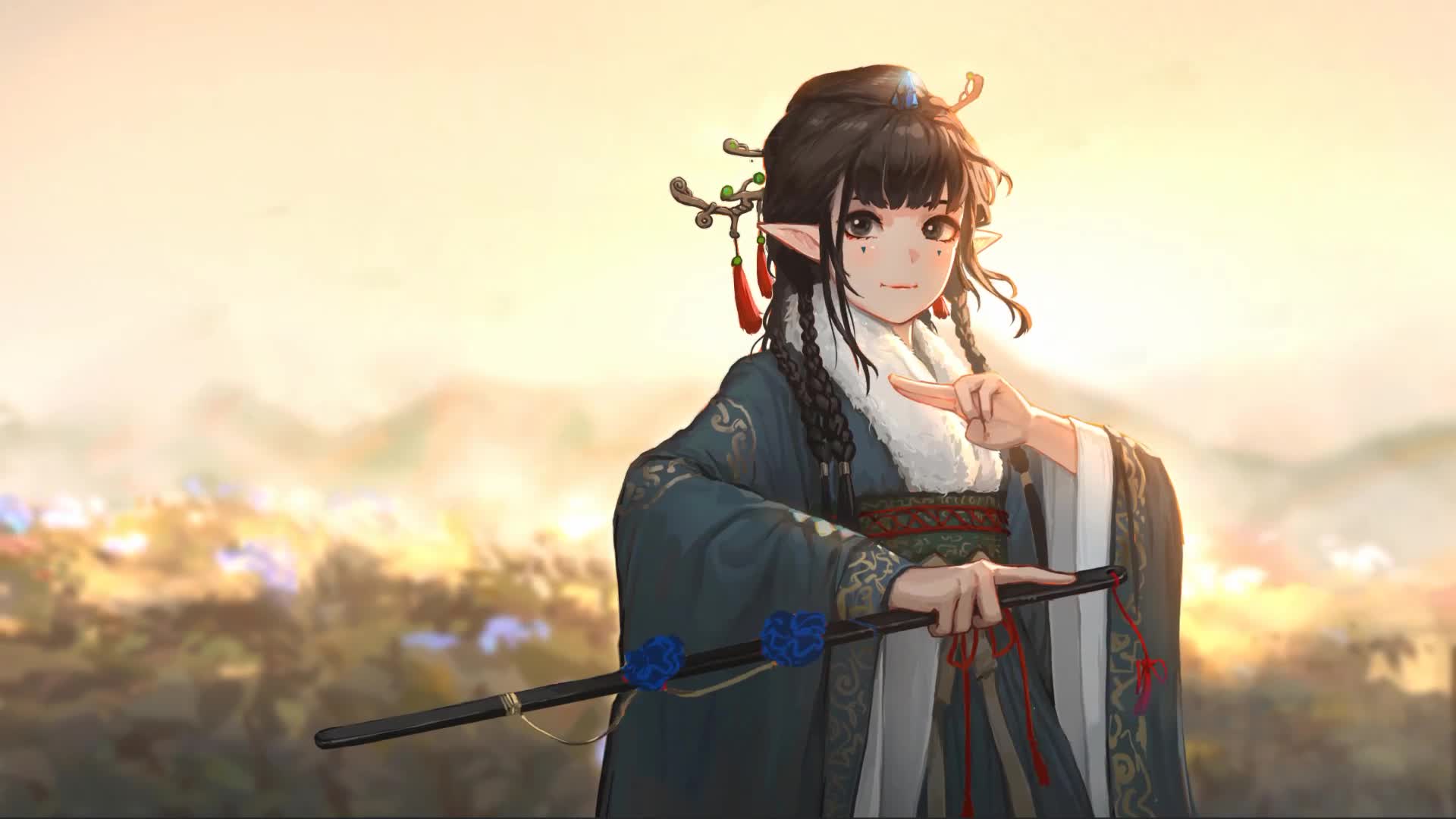 Ancient Style Practice Anime Elf Live Wallpaper