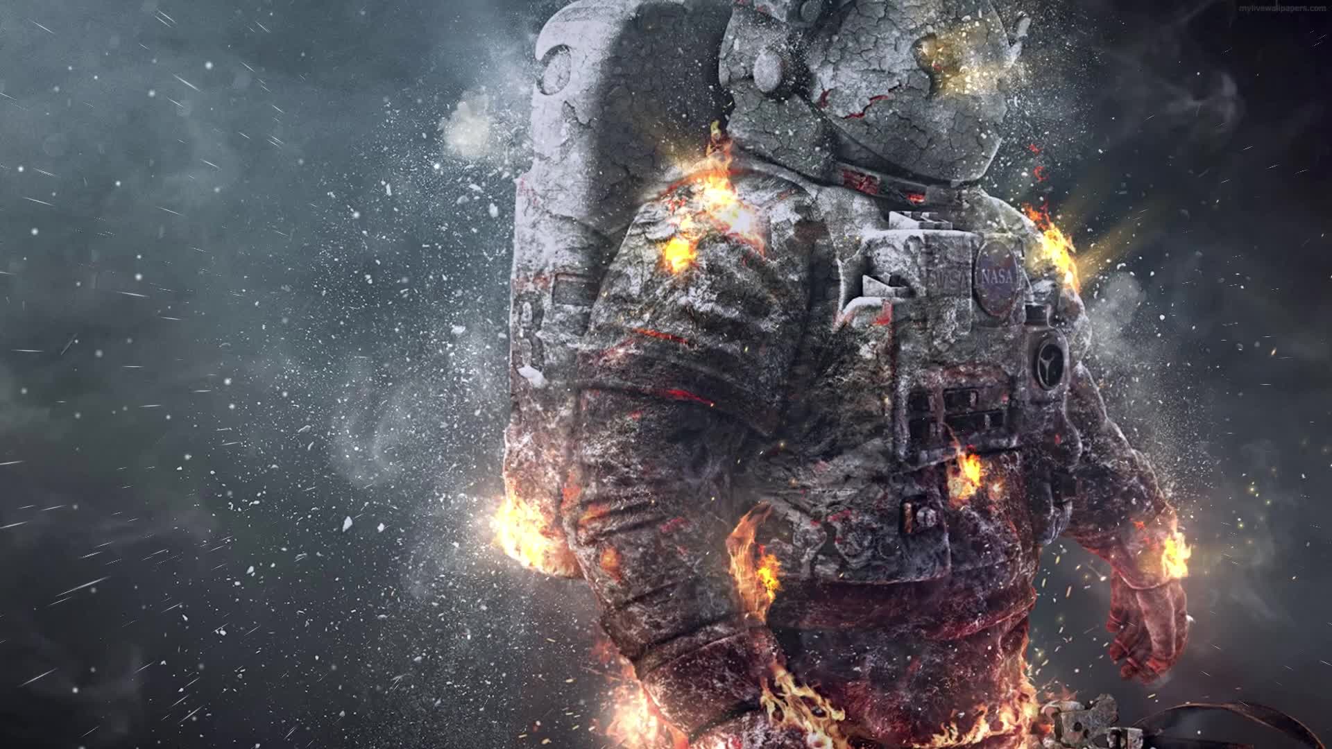 PC Animated Ashes Astronaut Live Wallpaper