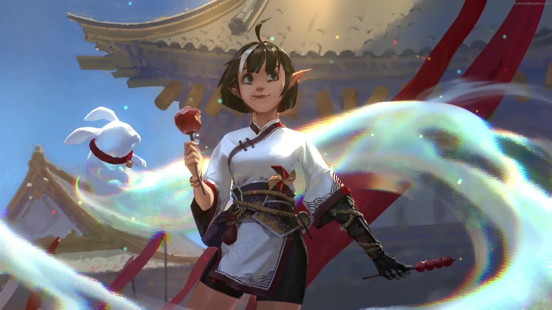 PC Animated Asian Elf Girl Live Wallpaper