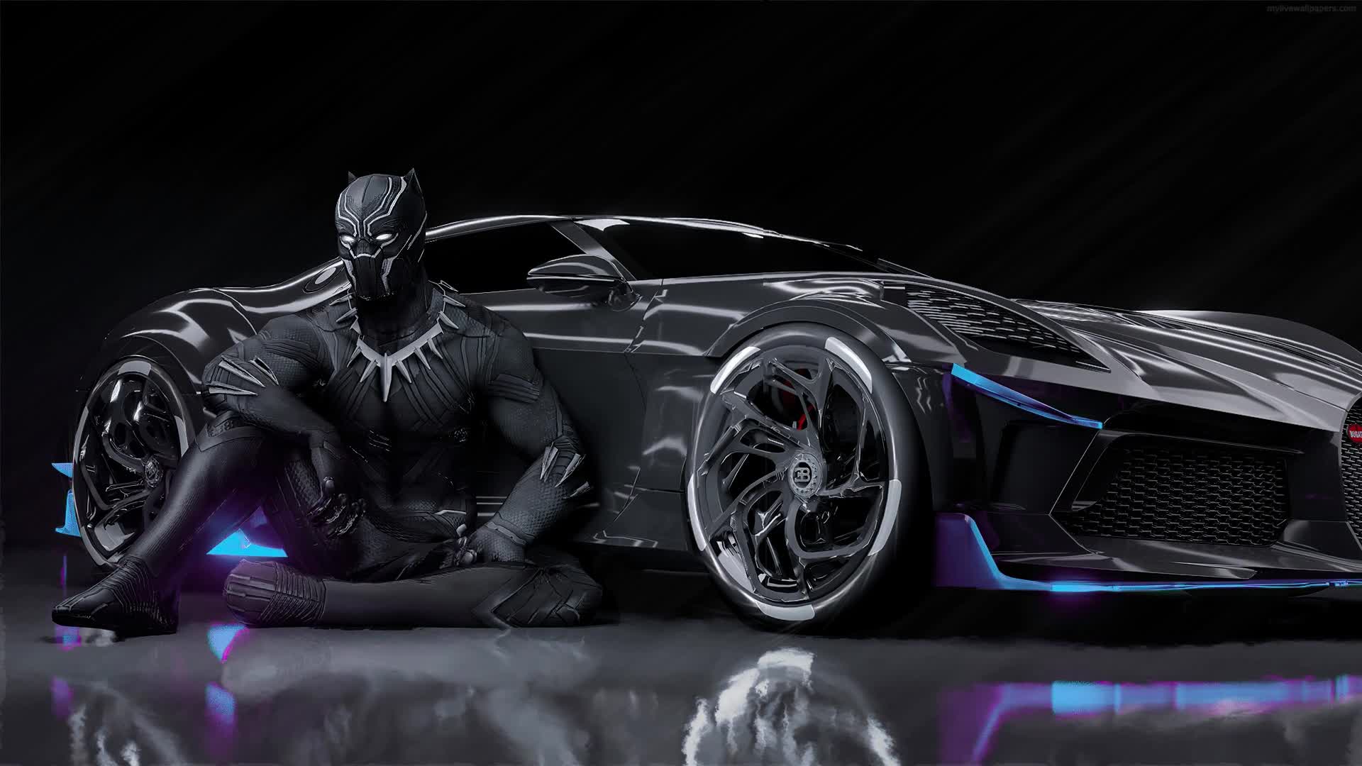 PC Animated Black Panther Bugatti Live Wallpaper