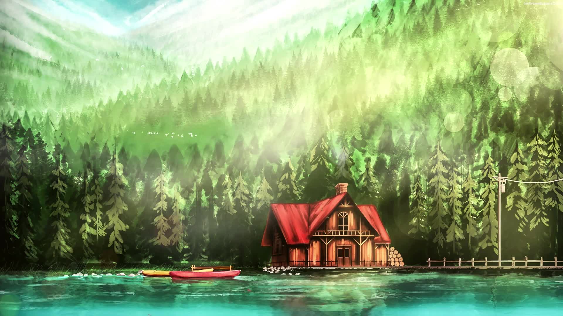 PC Animated Cabin Lake Live Wallpaper