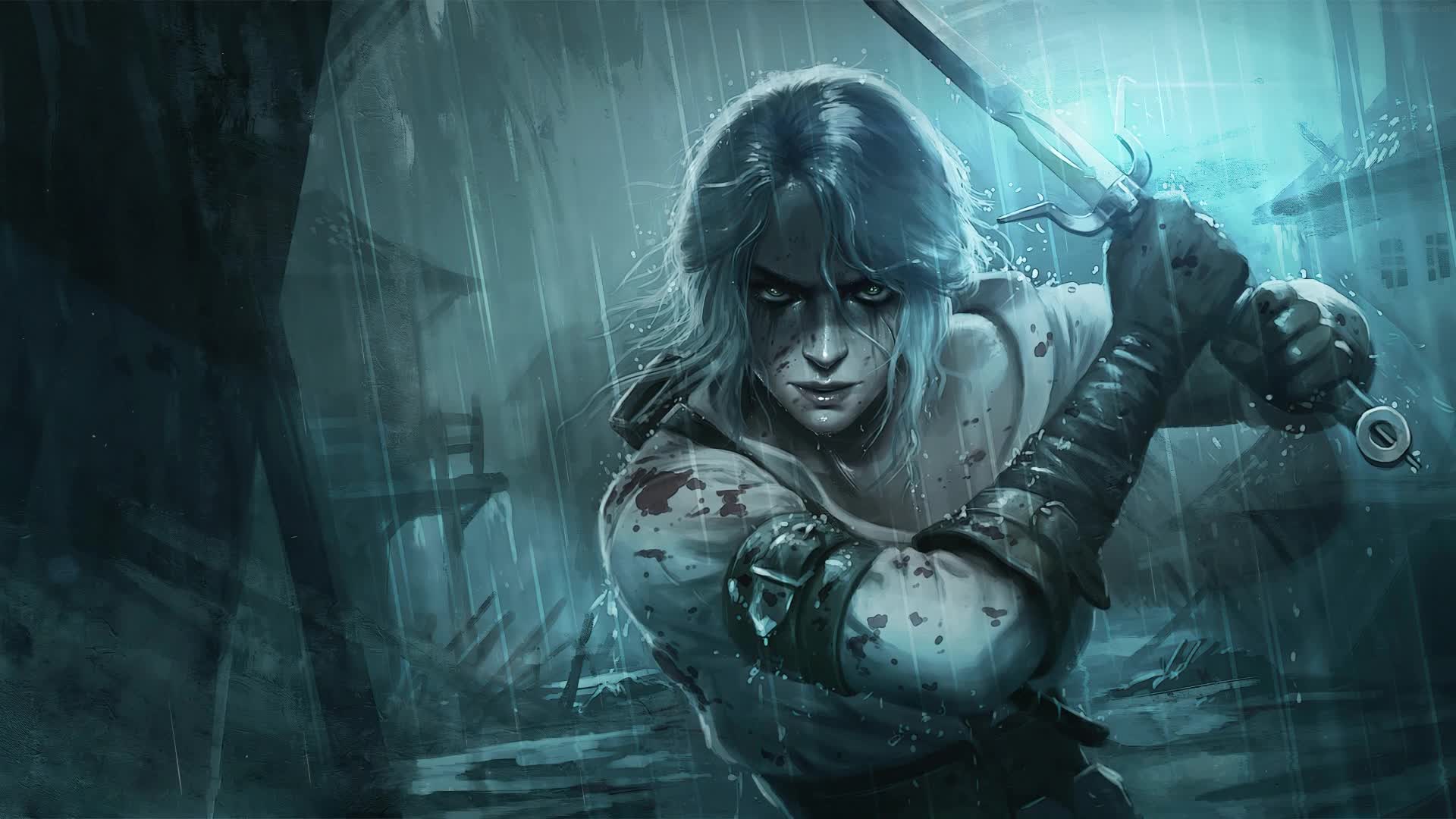 PC Animated Ciri Rain Live Wallpaper live wallpaper