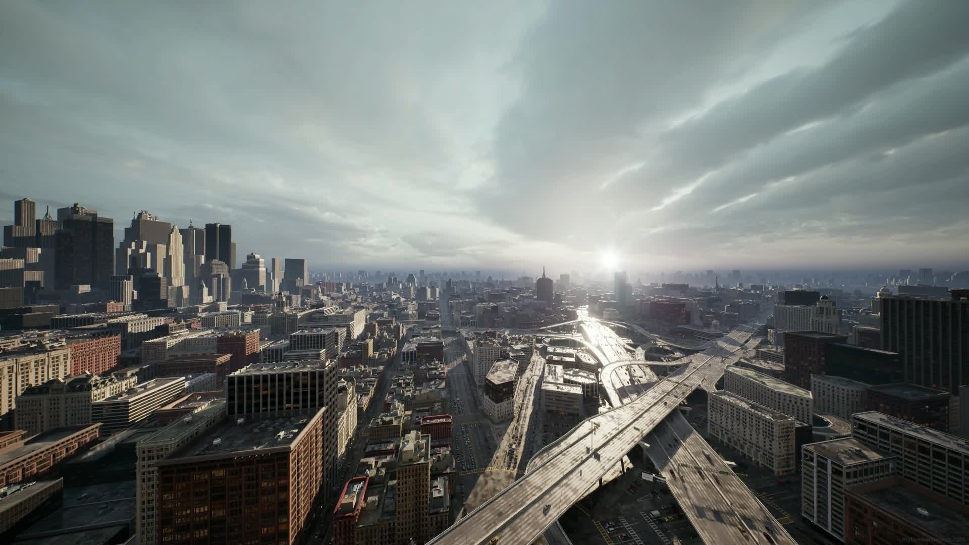 PC Animated City Freeways Live Wallpaper