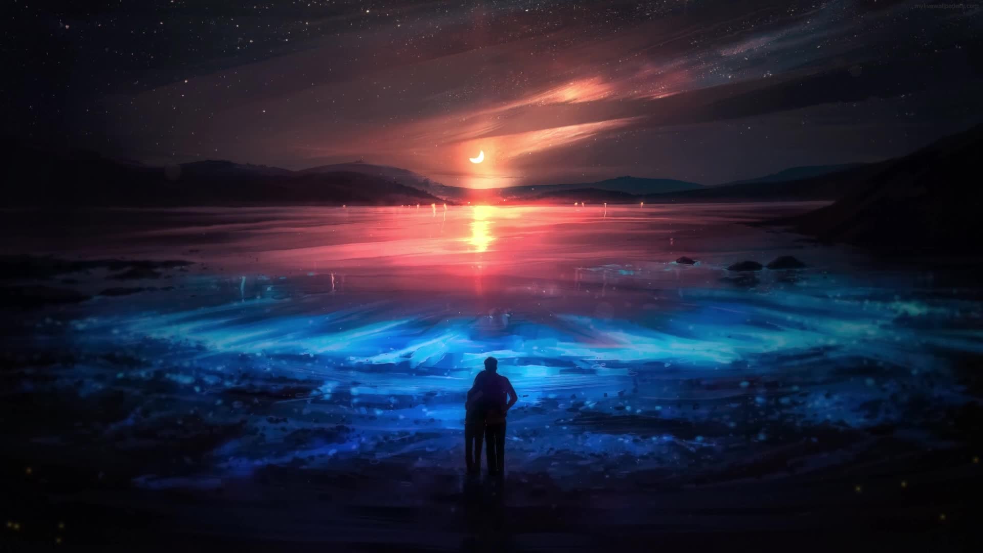 PC Animated Evening Love Couple Live Wallpaper