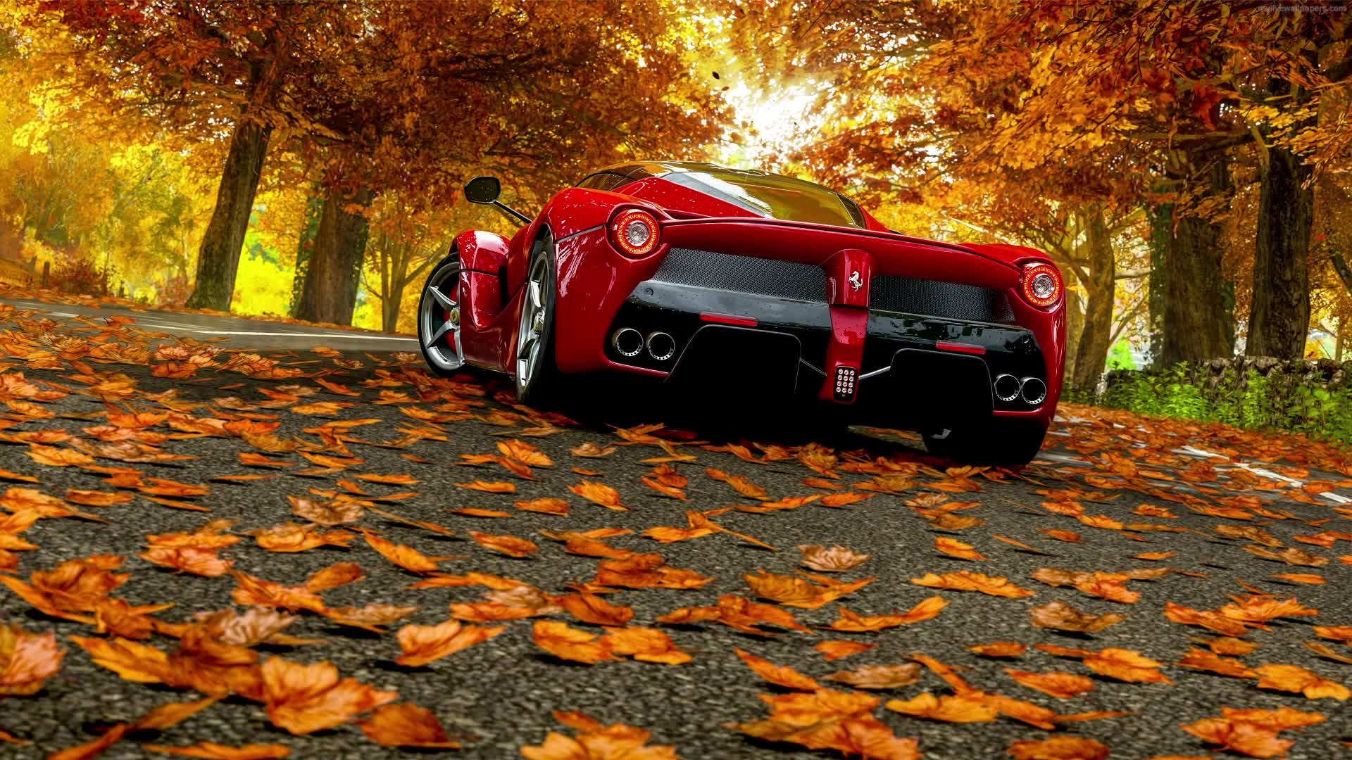 PC Animated Ferrari Autumn Live Wallpaper