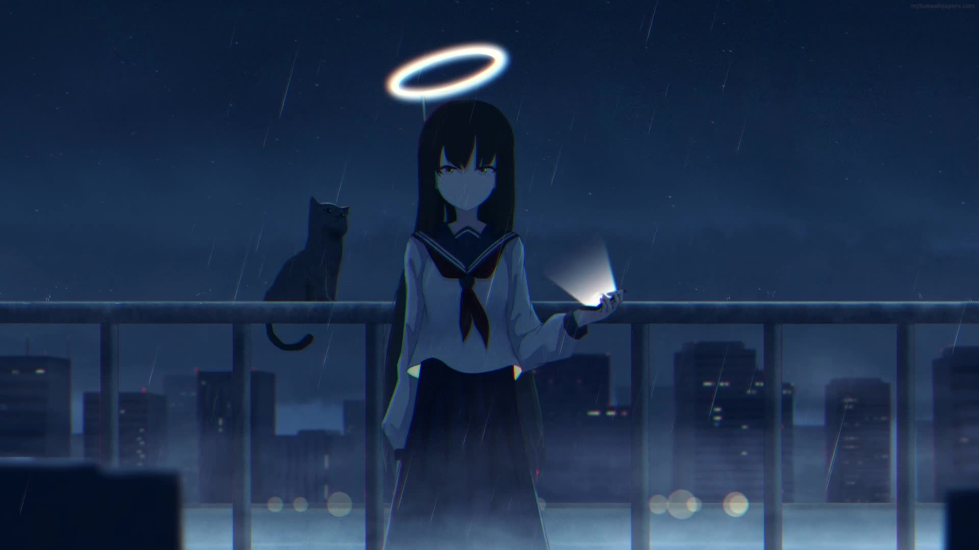 PC Animated School Girl Angel Live Wallpaper