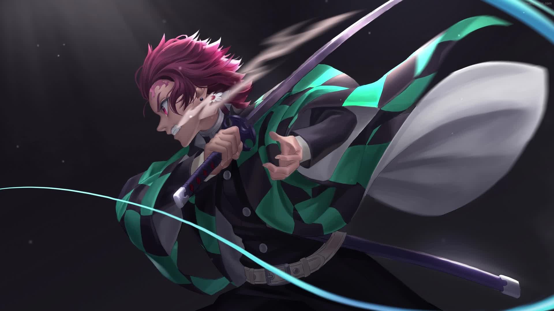 PC Animated Tanjiro Sword Anime Live Wallpaper