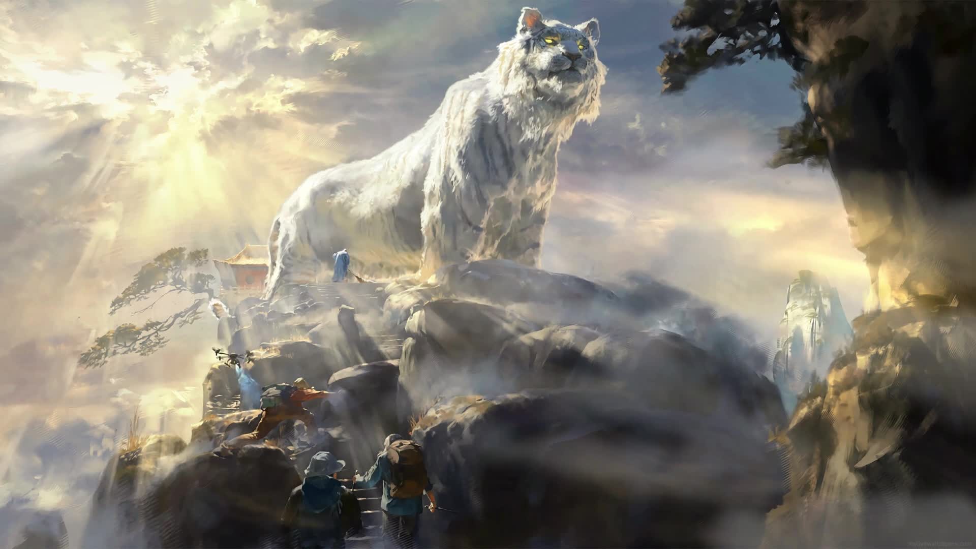 PC Animated White Tiger Live Wallpaper