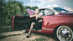 Girl In Car HD Animated Wallpaper