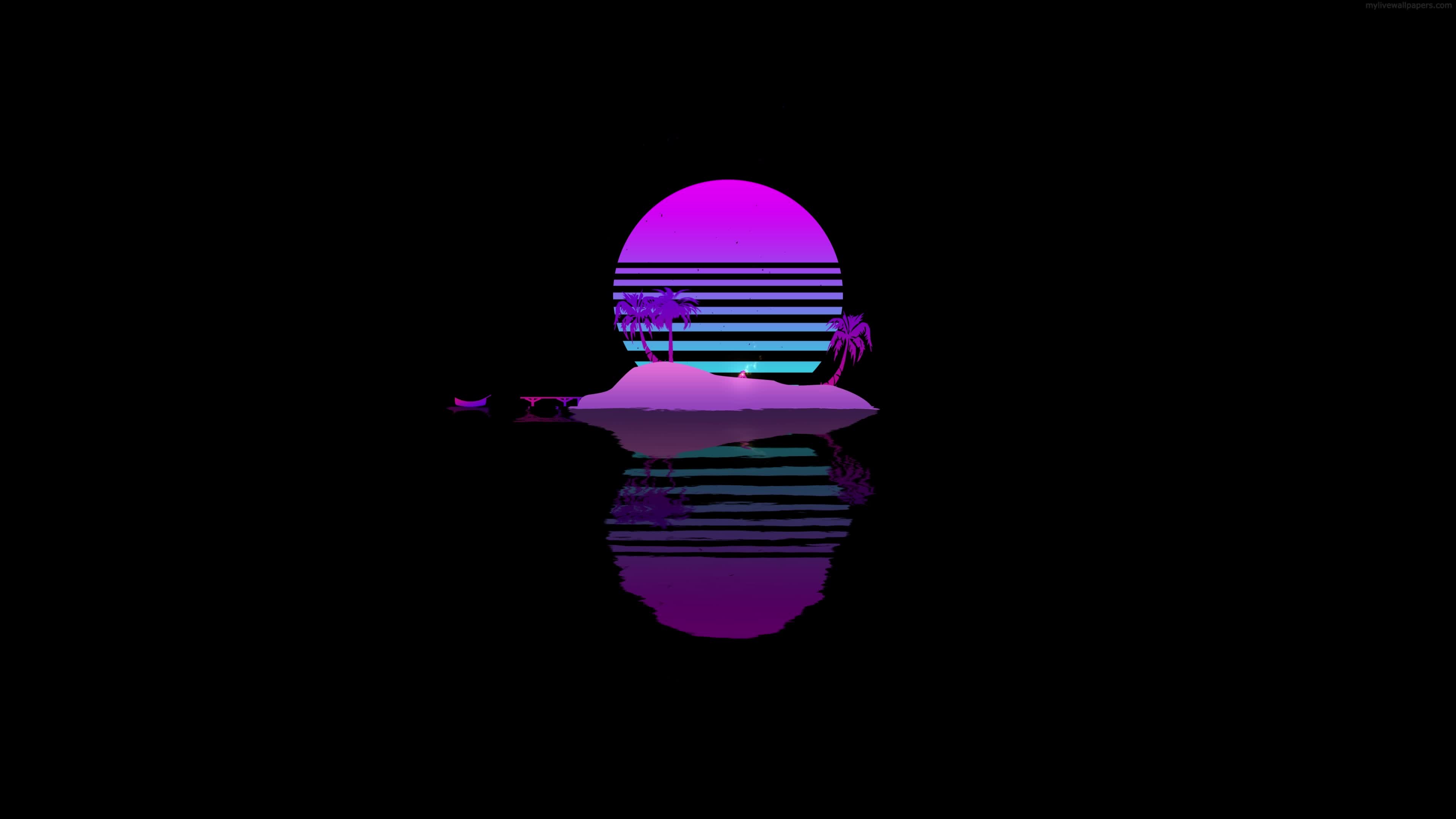 PC Minimalistic Retro Island 4K Live Wallpaper