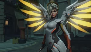 Overwatch Mercy Yellow WIngs LIve Wallpaper