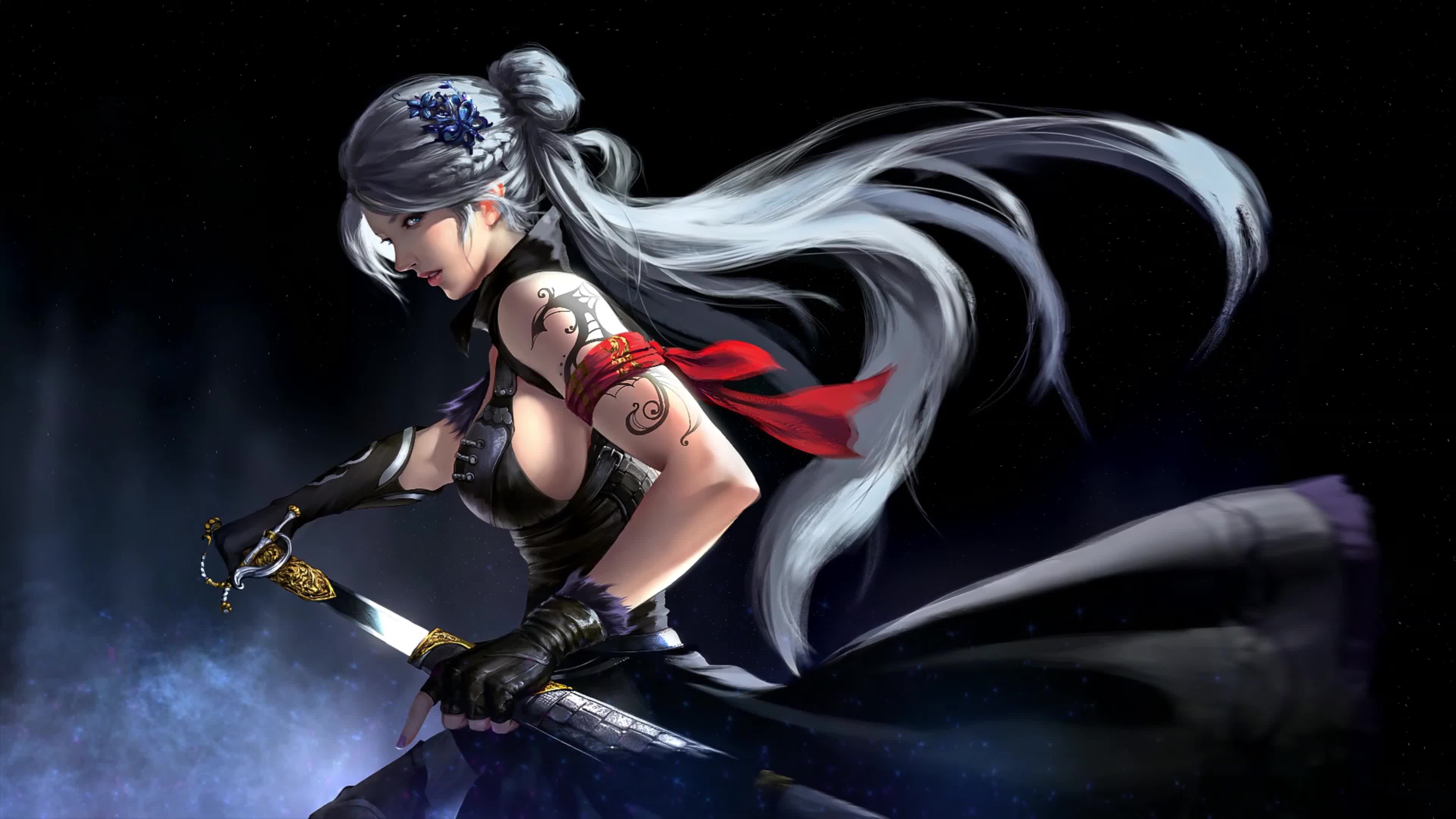 Fantasy Warrior Girl 4K Live Wallpaper