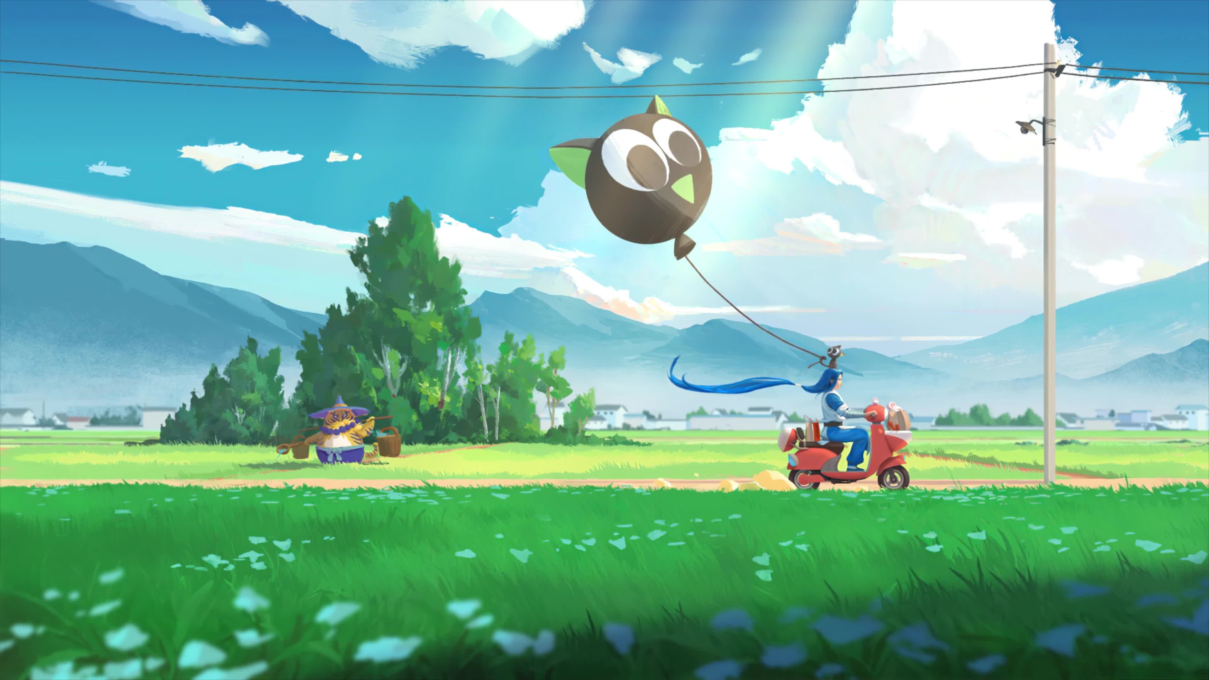 Anime Boy Riding Motorcycle 4K Live Wallpaper