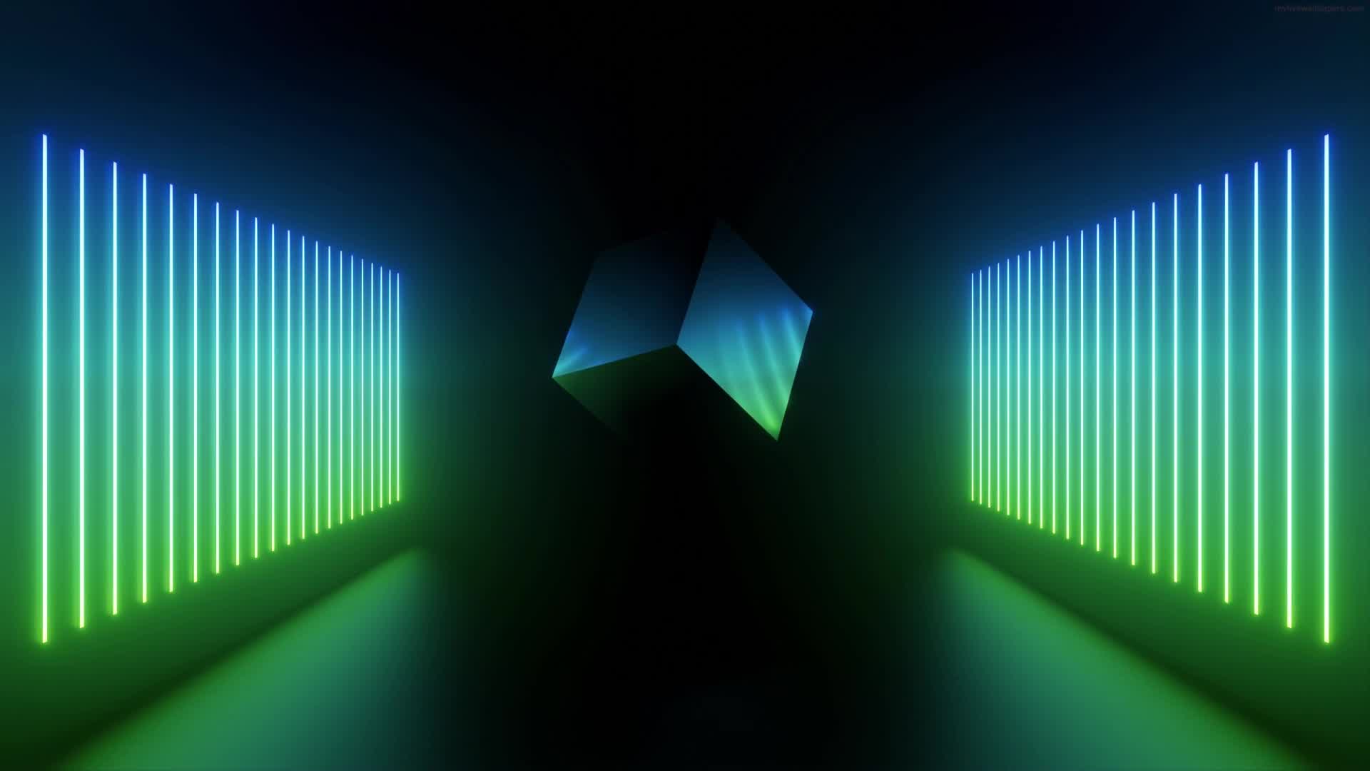 PC Cube Neon Glow HD Live Wallpaper