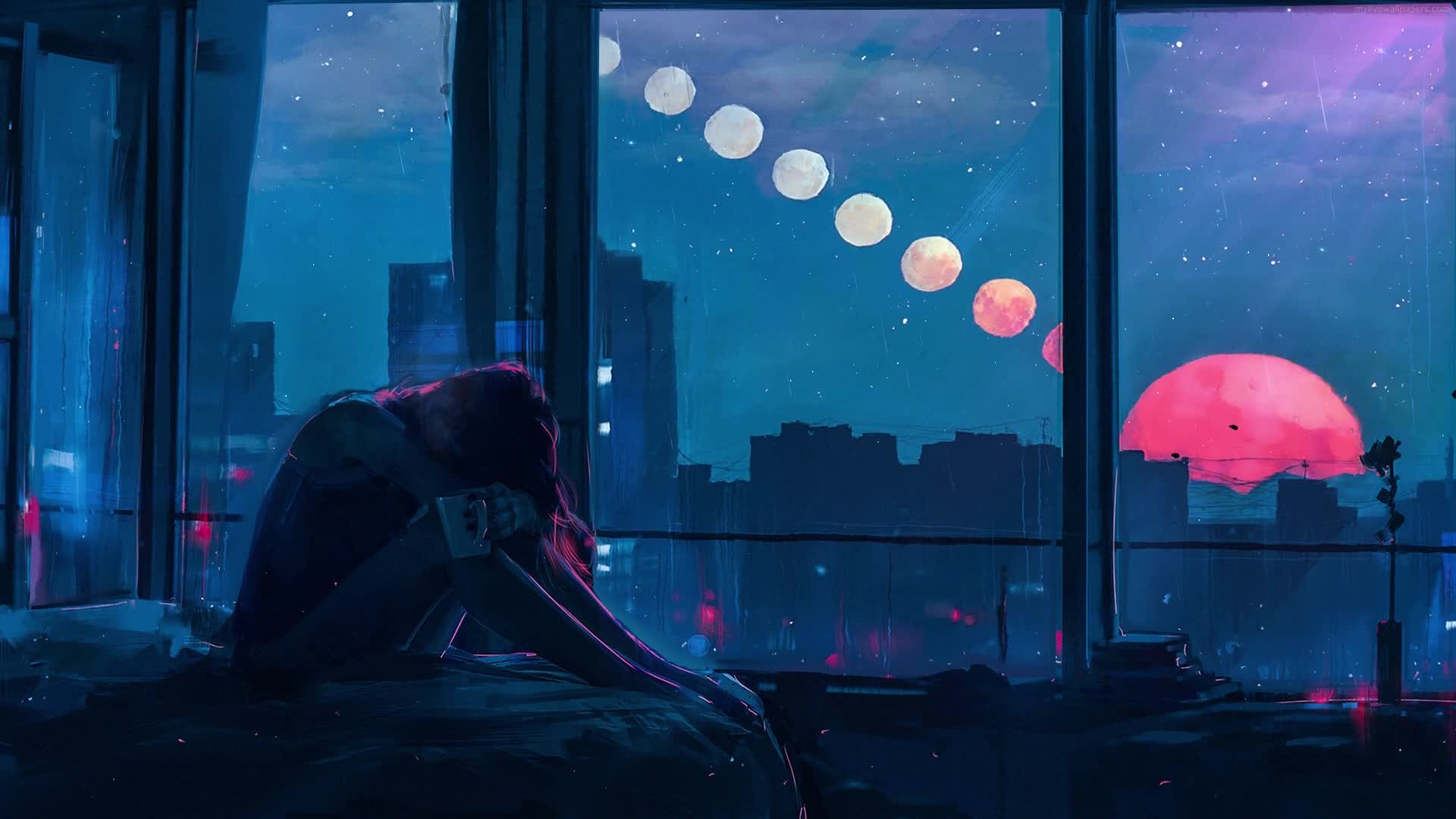 PC Lonely Moon Phases HD Live Wallpaper
