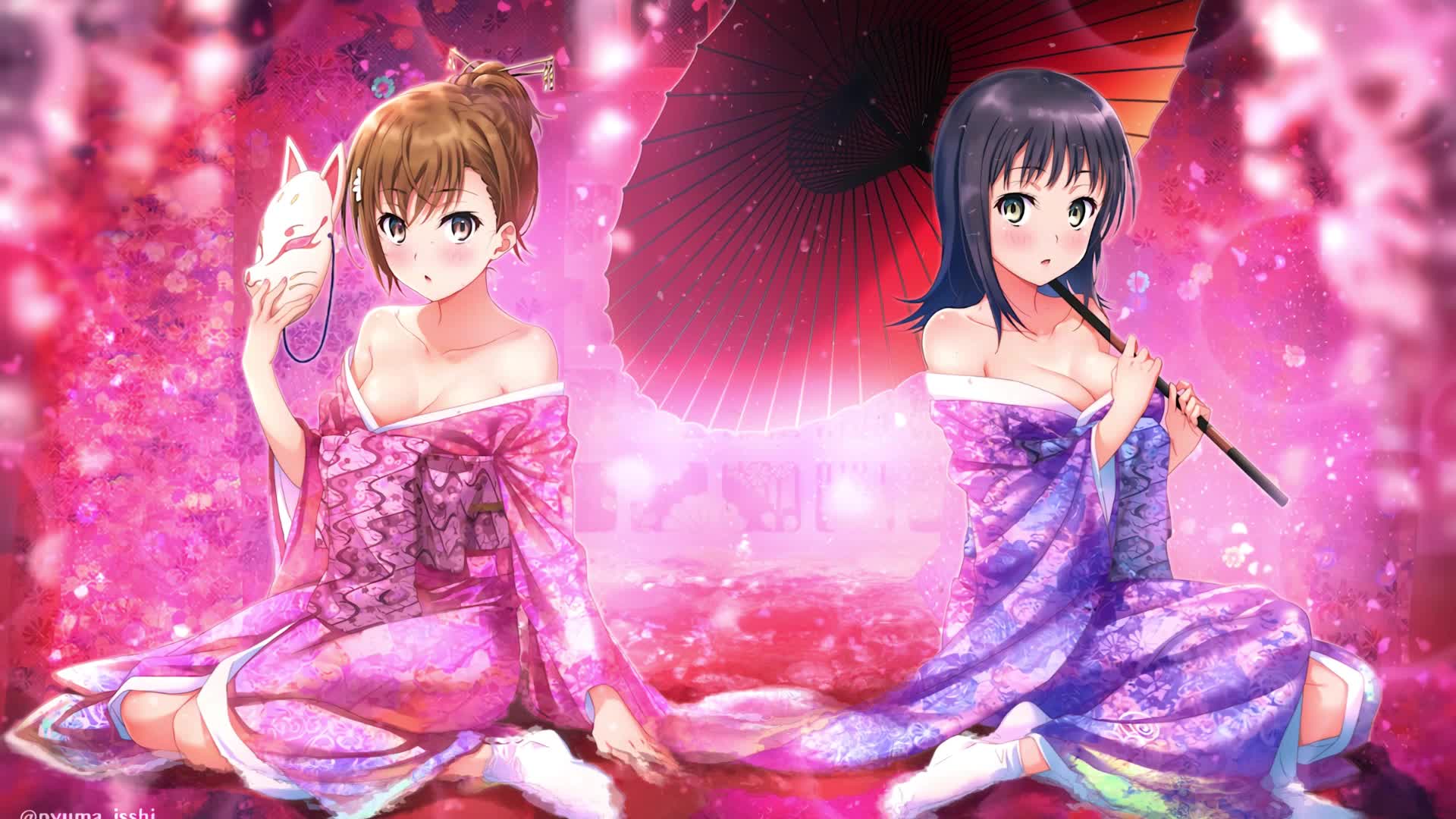 Desktop Mikoto Misaka And Itsuwa A Certain Magical Index HD Live Wallpaper