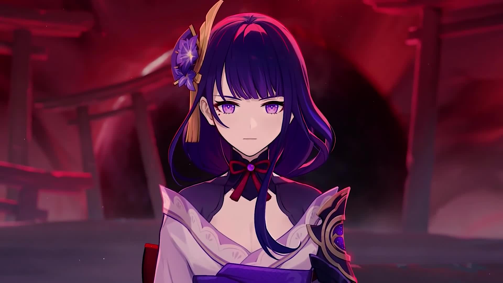 Ball Raiden Shogun Anime Girl Game Genshin Impact Live Wallpaper