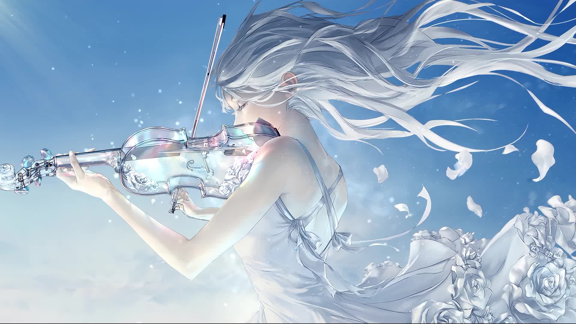 Anime White Rose Live Wallpaper