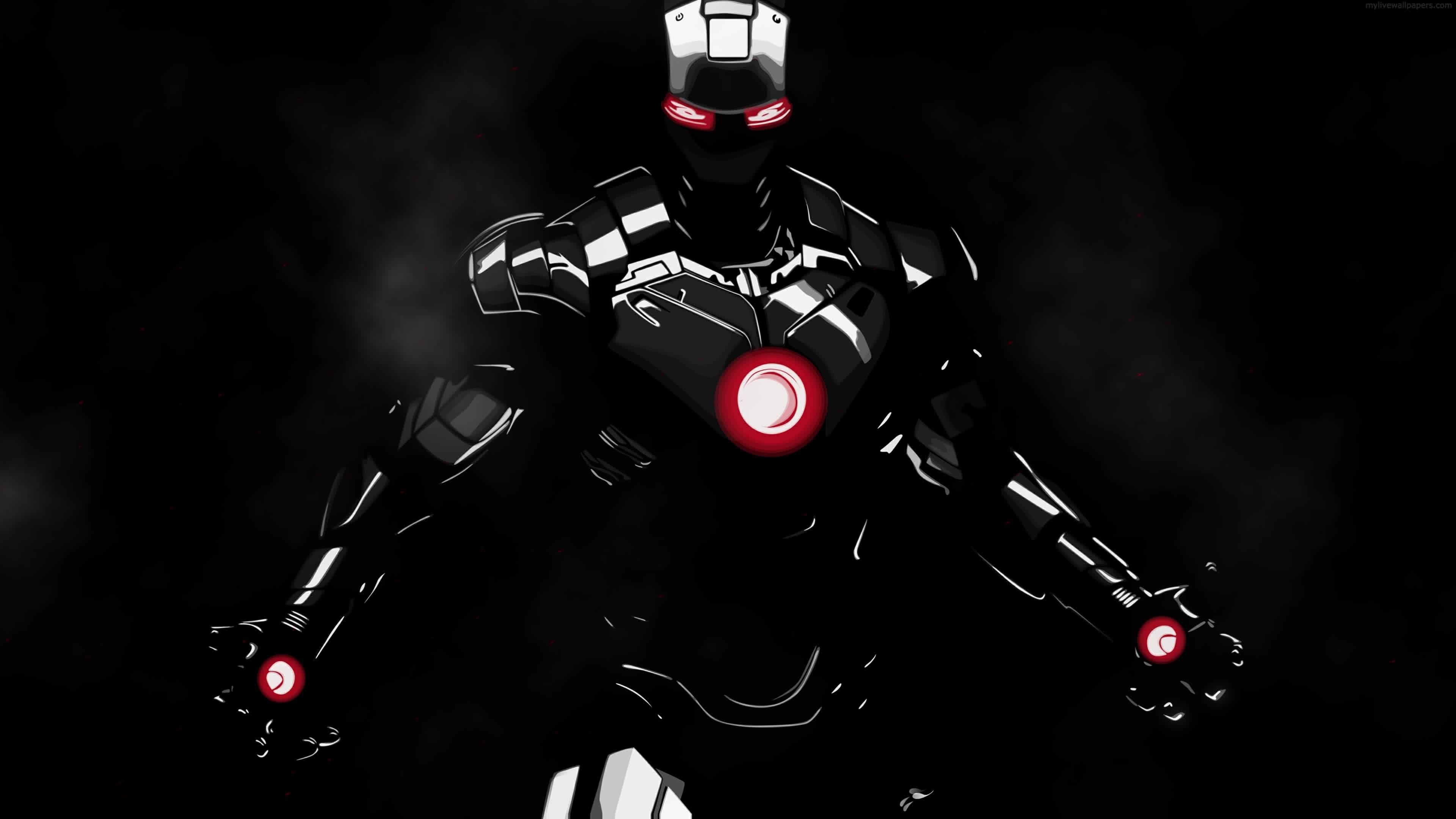 4K Animated Wallpaper - Marvel Iron Man Black Suit