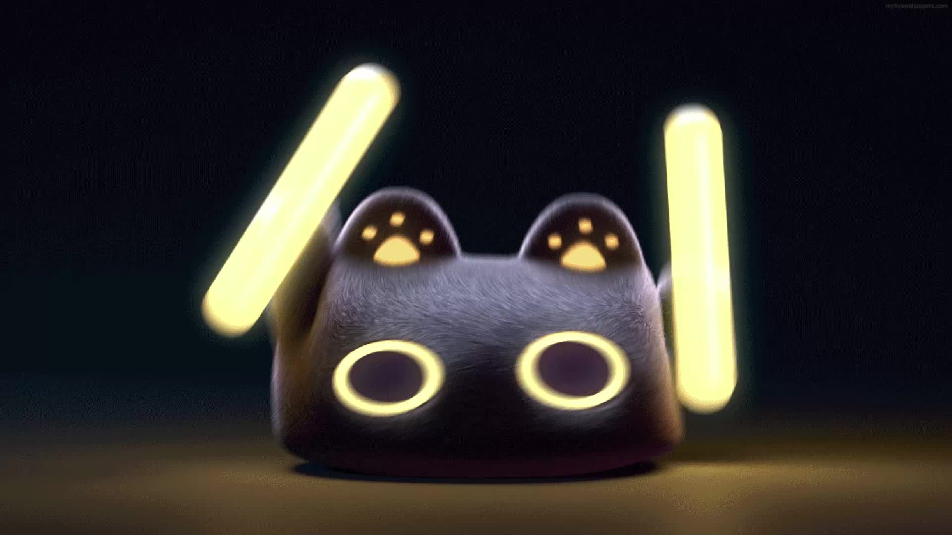 Cute Techno Cat Live Wallpaper