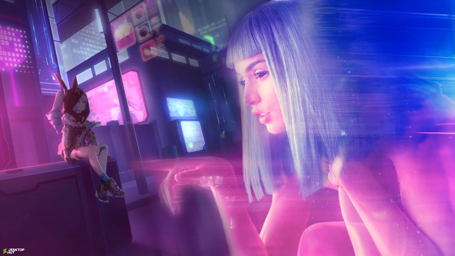 Honkai Impact Bronya vs Blade Runner 2049 Holo Girl Live Wallpaper
