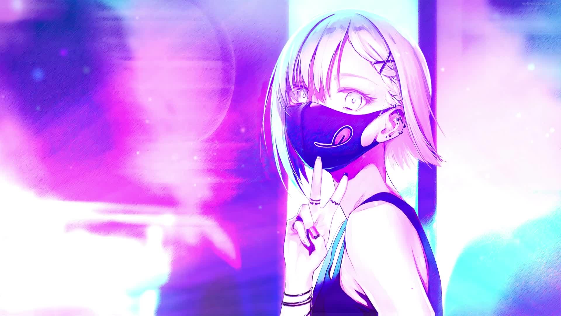 Stay Positive Cute Anime Girl Live Wallpaper