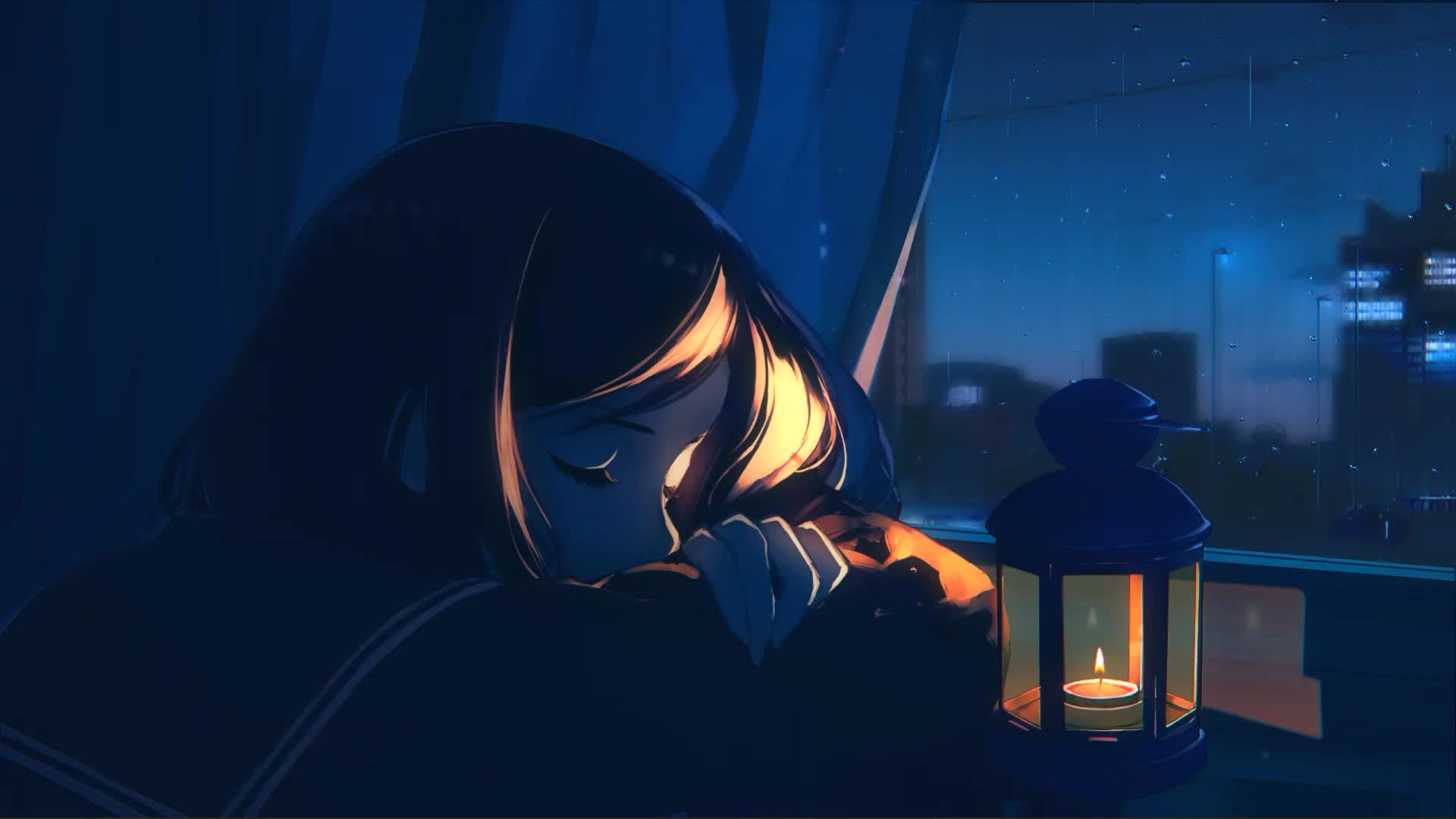 Chill Candle Night And Rain Pc Live Wallpaper