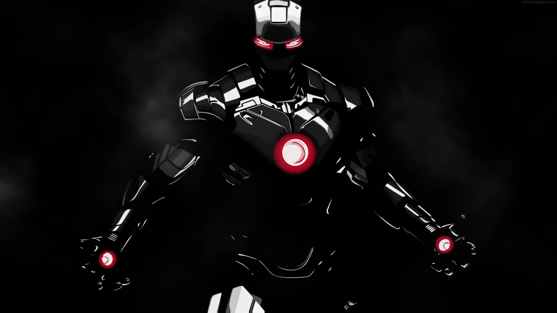 Cool Iron Man Black Suit 4K Live Wallpaper