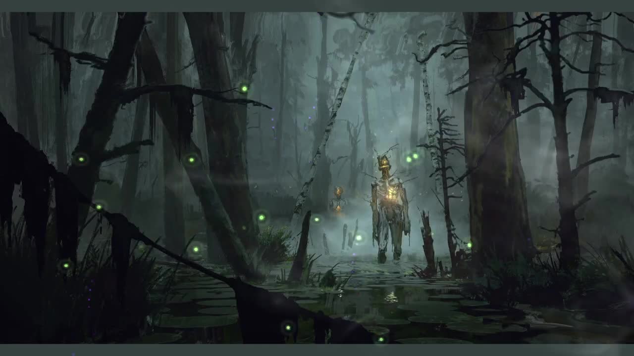 Eerie treeperson Lake  Fantasy World Wallpaper Engine