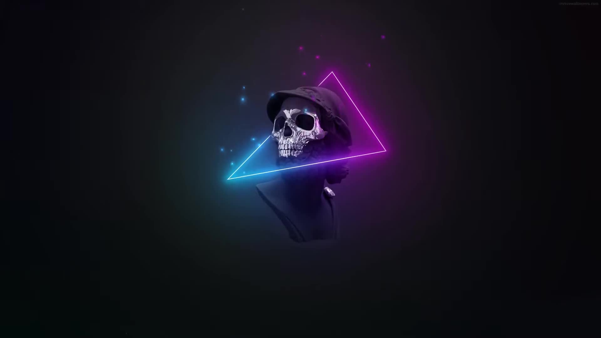 PC Neon Embers Skull LIVE WALLPAPER