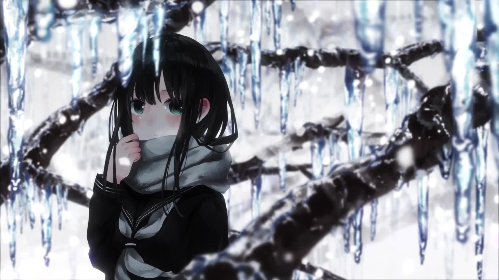 Anime Girl and The Sobbing Tree  Live Wallpaper