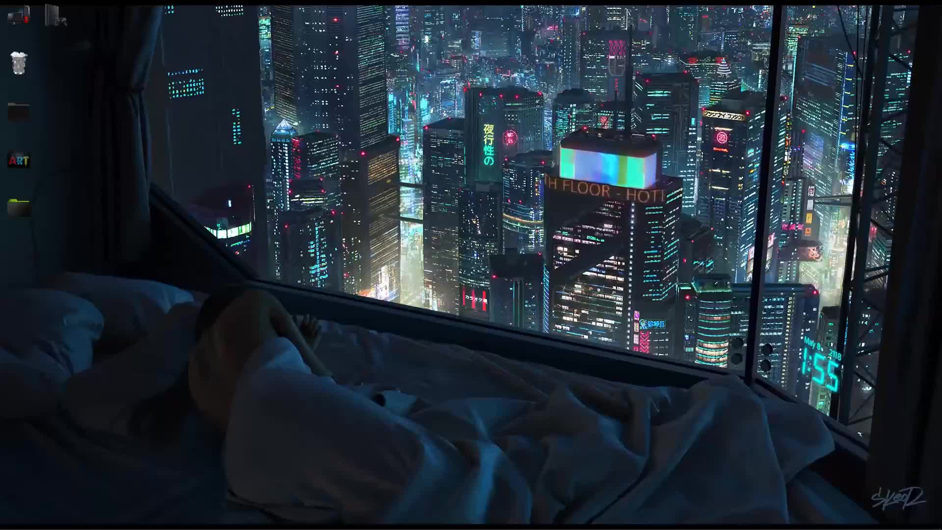 Cyberpunk Theme Futuristic Live Wallpaper LOOP HD