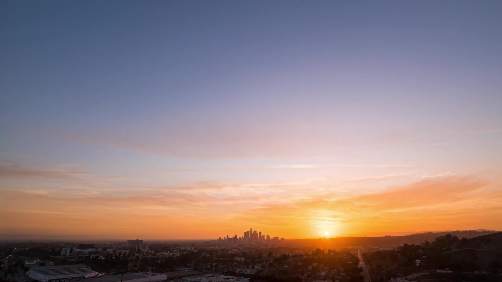 Day to Night to Rocket Launch over Los Angeles 4K