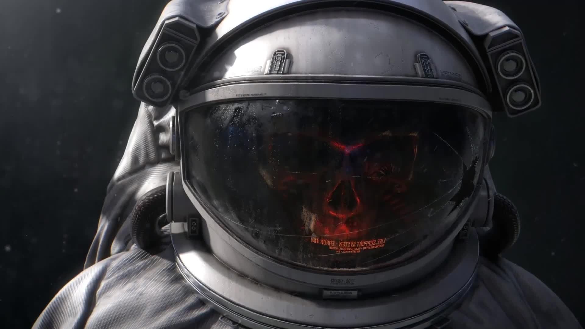 PC astronaut spaceman skull