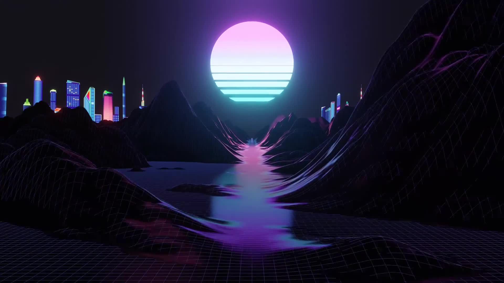 Moonlight Retro Wave 4K Live Wallpaper