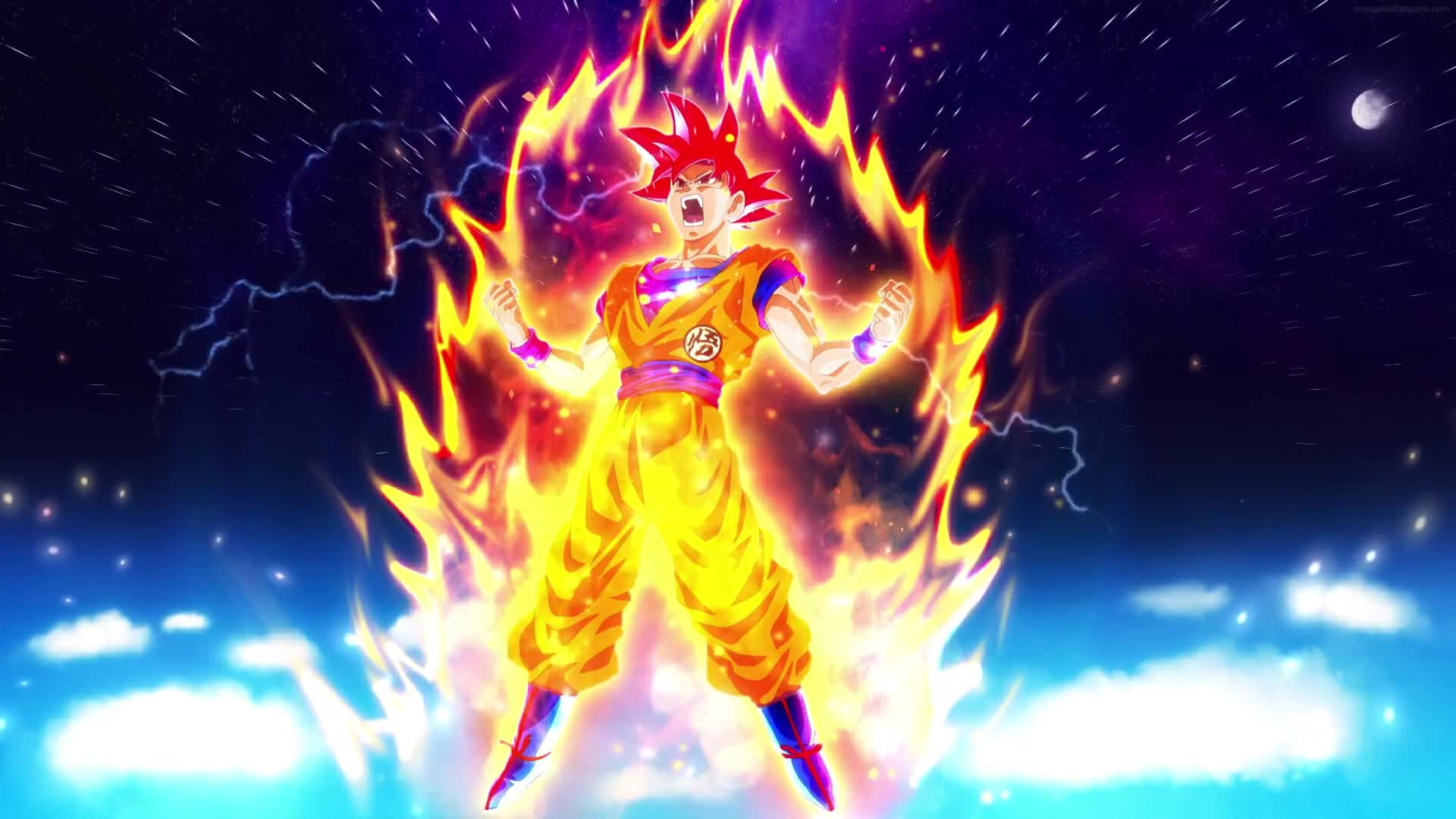 Cool DRAGON BALL GOKU SUPER SAIYAN GOD 4K LIVE WWALLPAPER