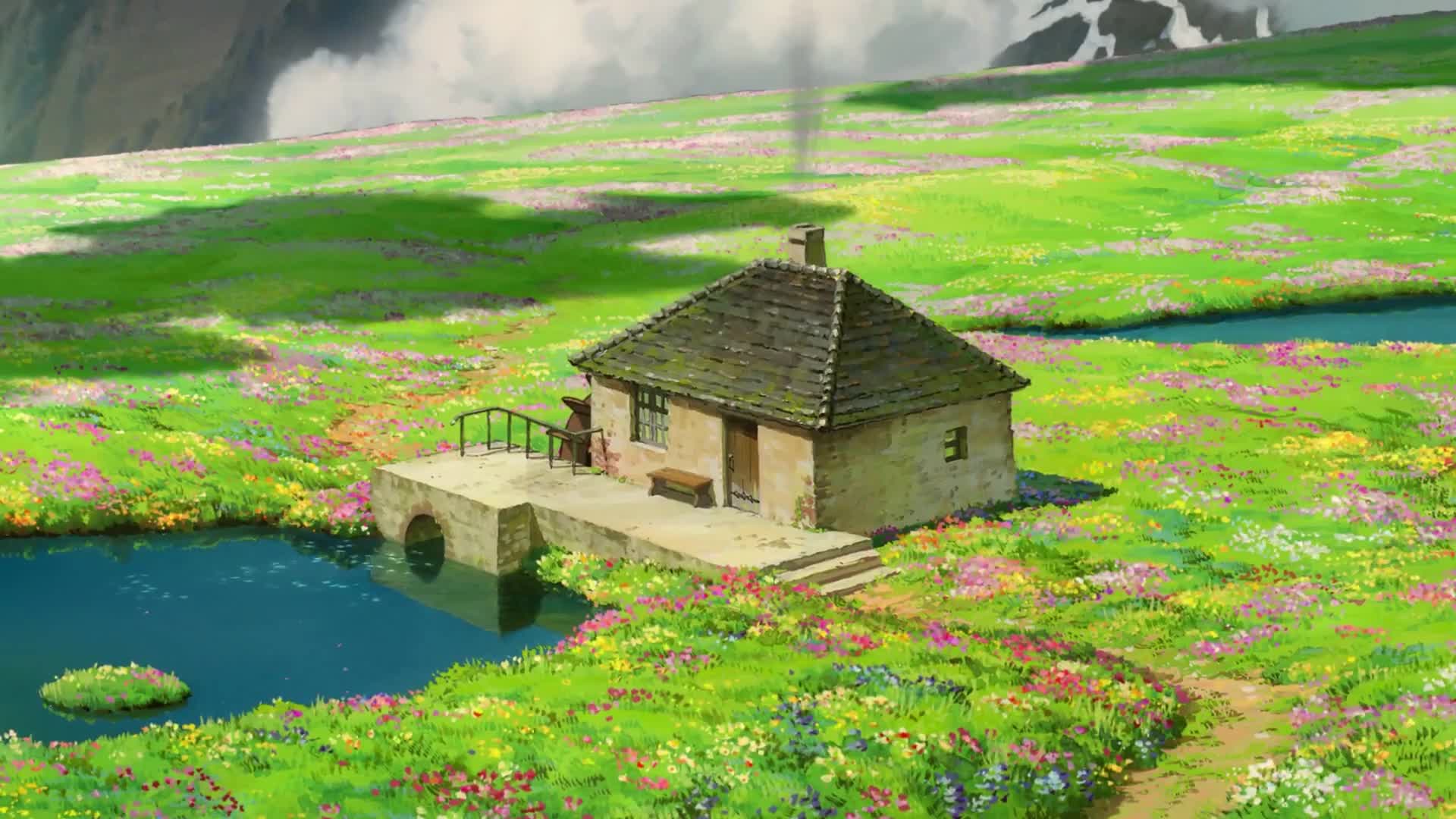 PC Howls Moving Castle landscape - Wallpaper Engine