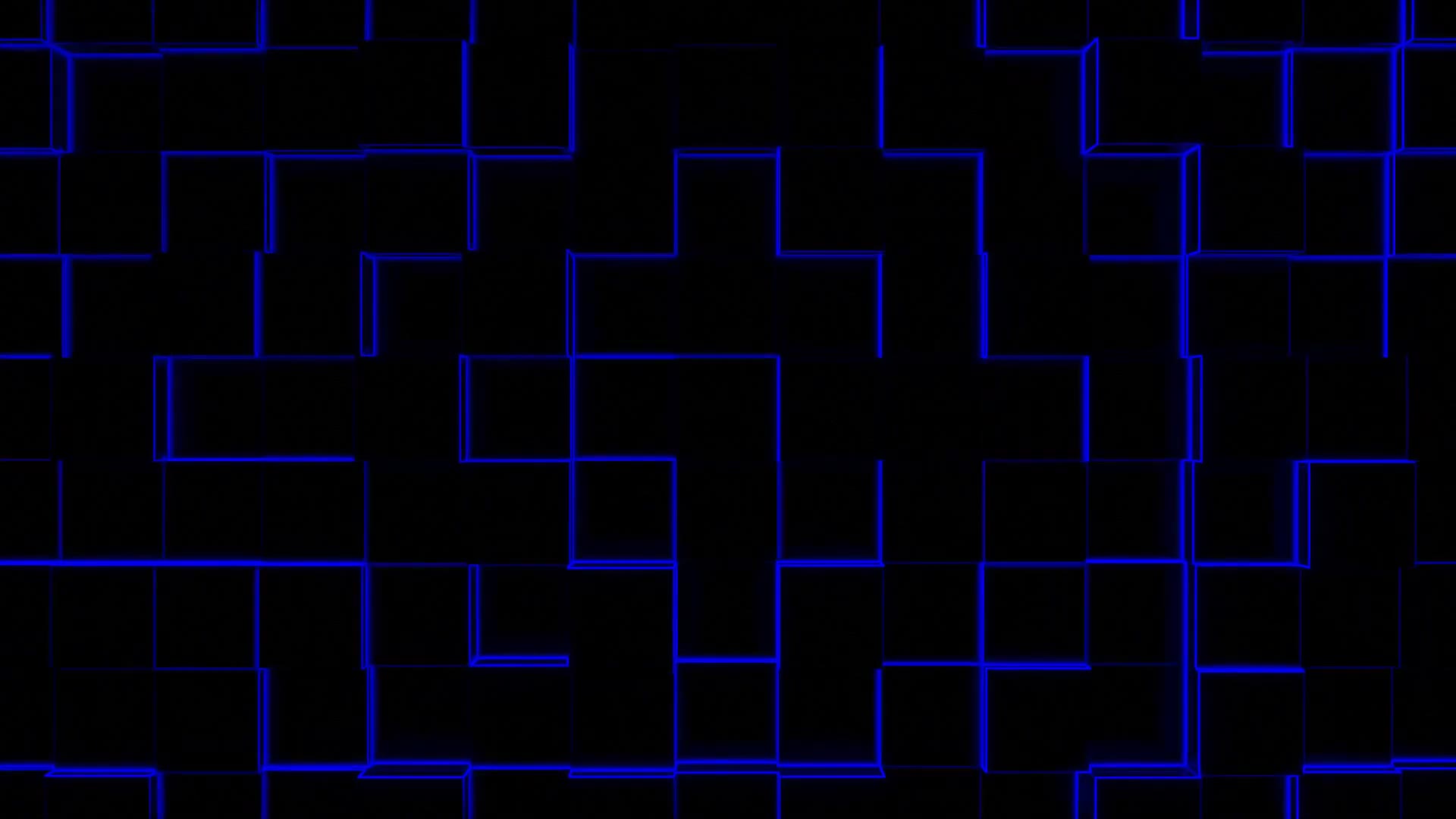 Abstract Blue Neon Light Cube Background Video, blinking Motion Background Loop