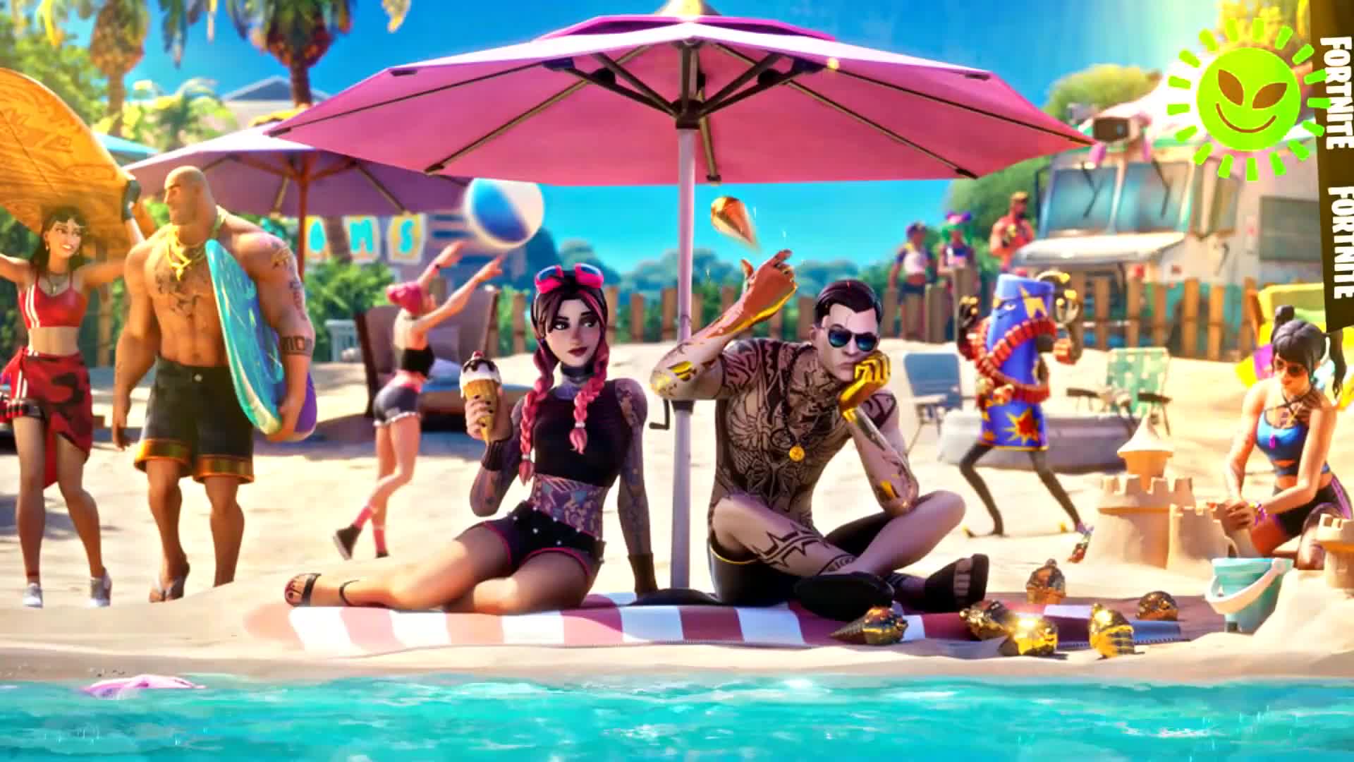 Fondo de Pantalla Animado Verano de Fortnite ⛱ en Movimiento