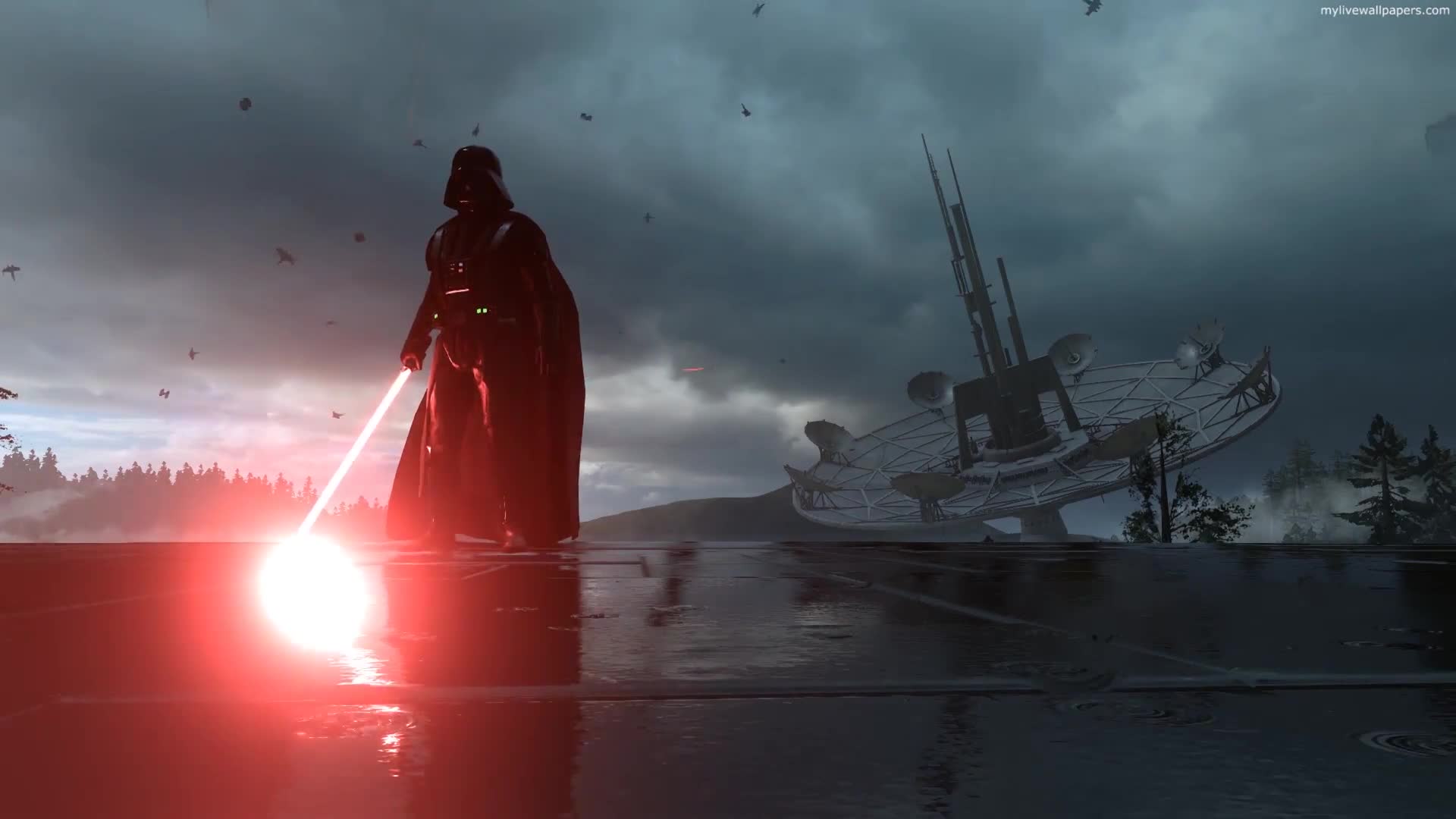 PC Darth Vader Rain 1 Live Wallpaper