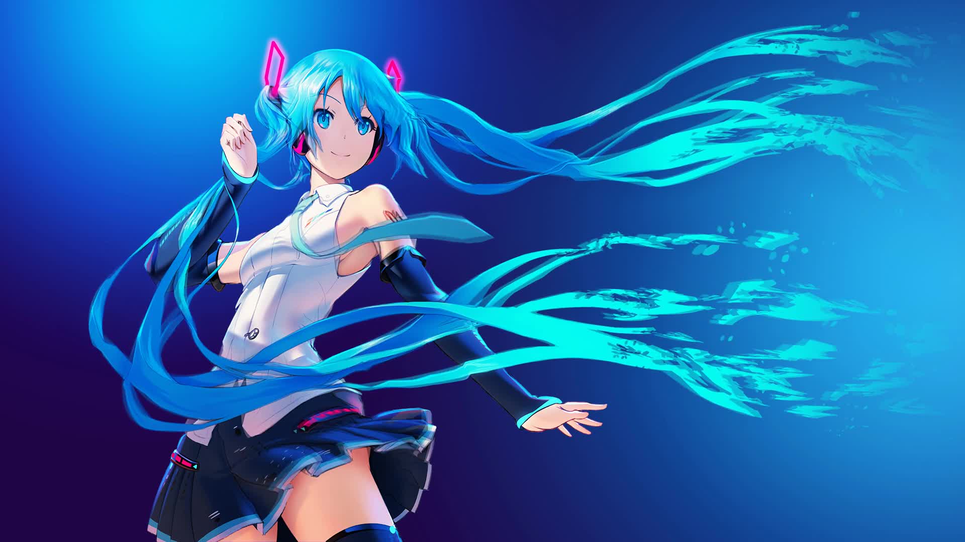 Fondo de Pantalla Animado Pelo de Hatsune Miku ☄️ en Movimiento