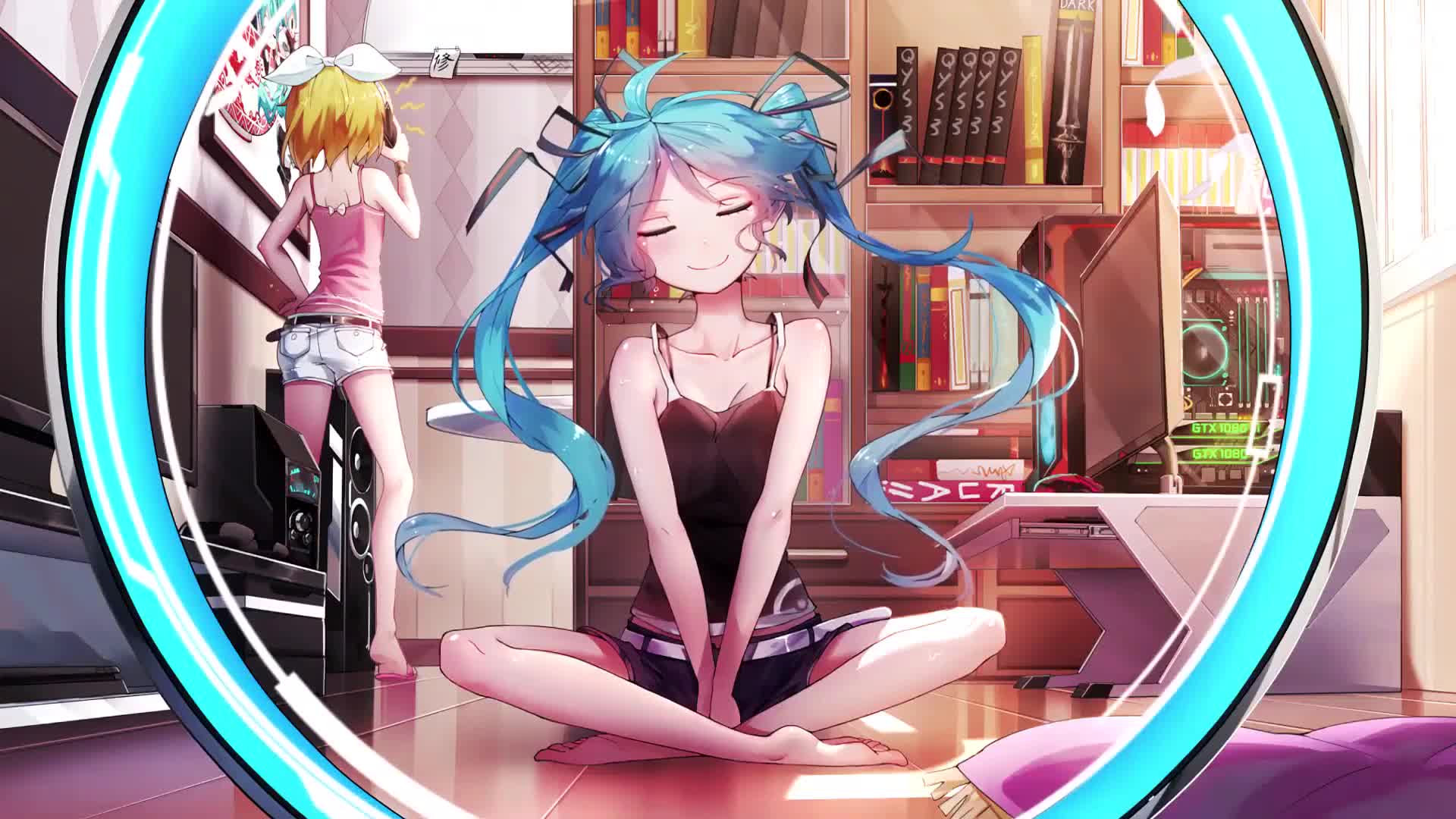 Fondo de Pantalla Animado Coletas de Hatsune Miku ⭐️ en Movimiento