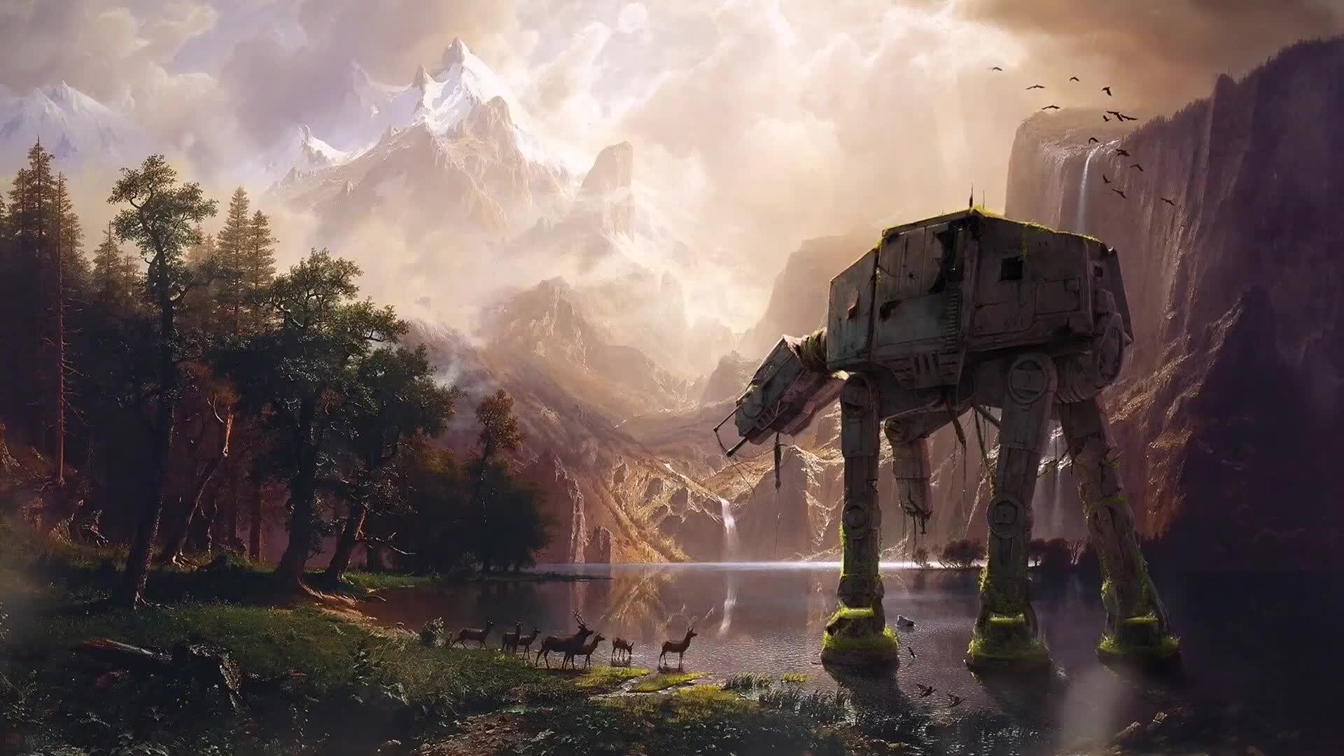 Fondo de Pantalla Animado ATAT de Star Wars ⭐️ en Movimiento