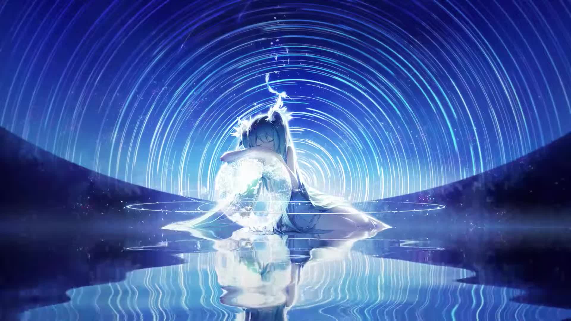 Fondo de Pantalla Animado Reflexión de Hatsune Miku ⭐️ en Movimiento