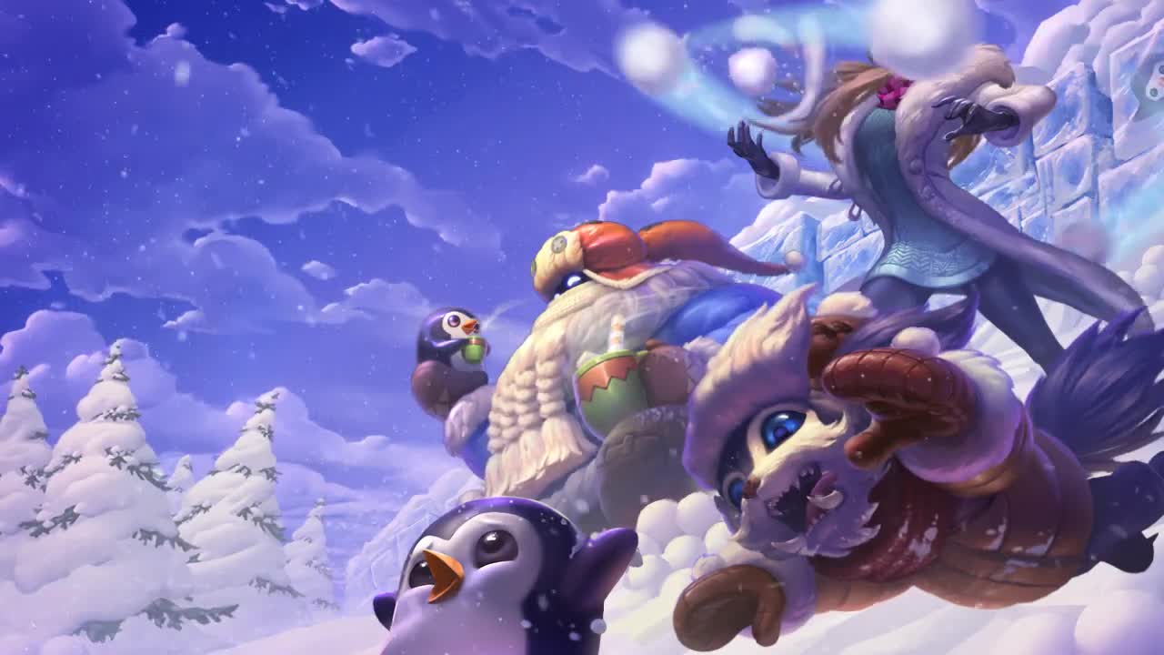 Fondo de Pantalla Animado Skins Día Nevado de League of Legends ❄︎ en Movimiento