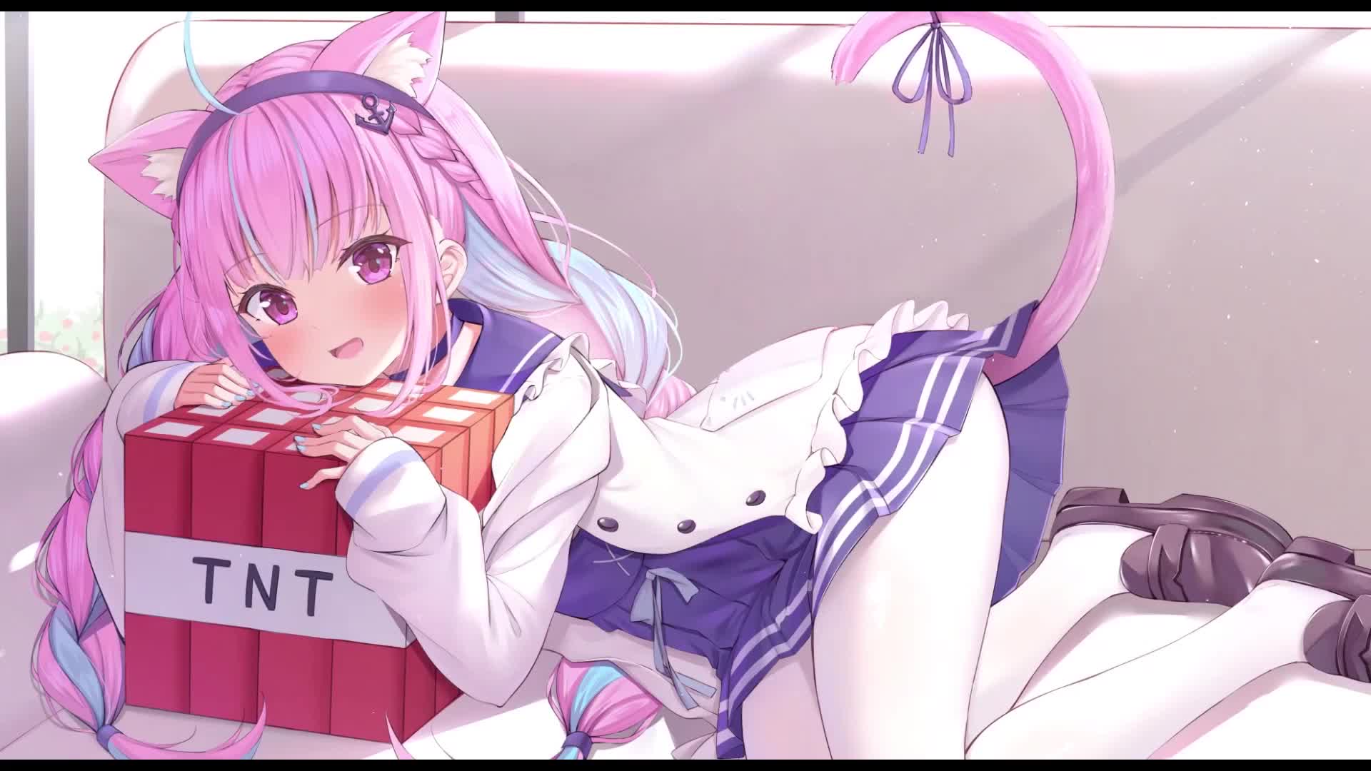 Cool Virtual YouTuber Minato Aqua Wallpaper 1080p