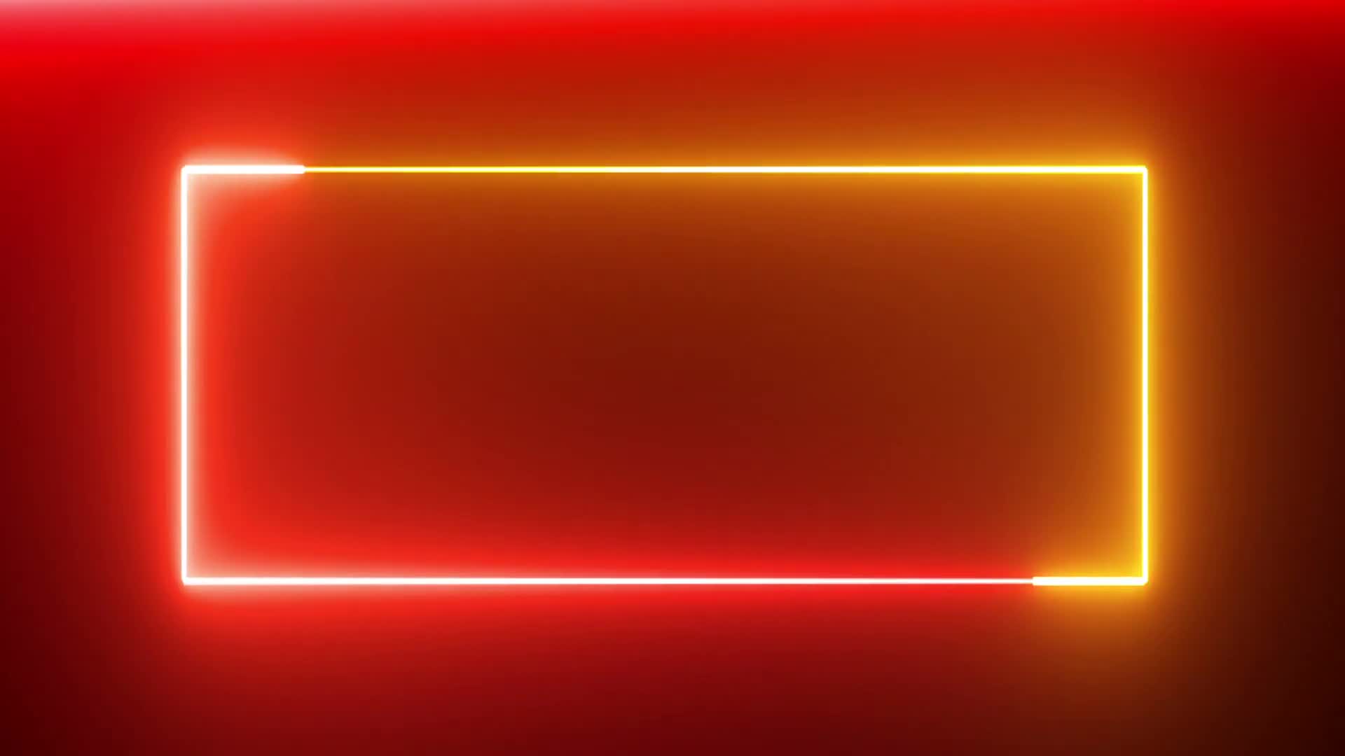 Neon Light Border Glowing Frame Hd Background Loop Animated Green Screen VFX Black Screen