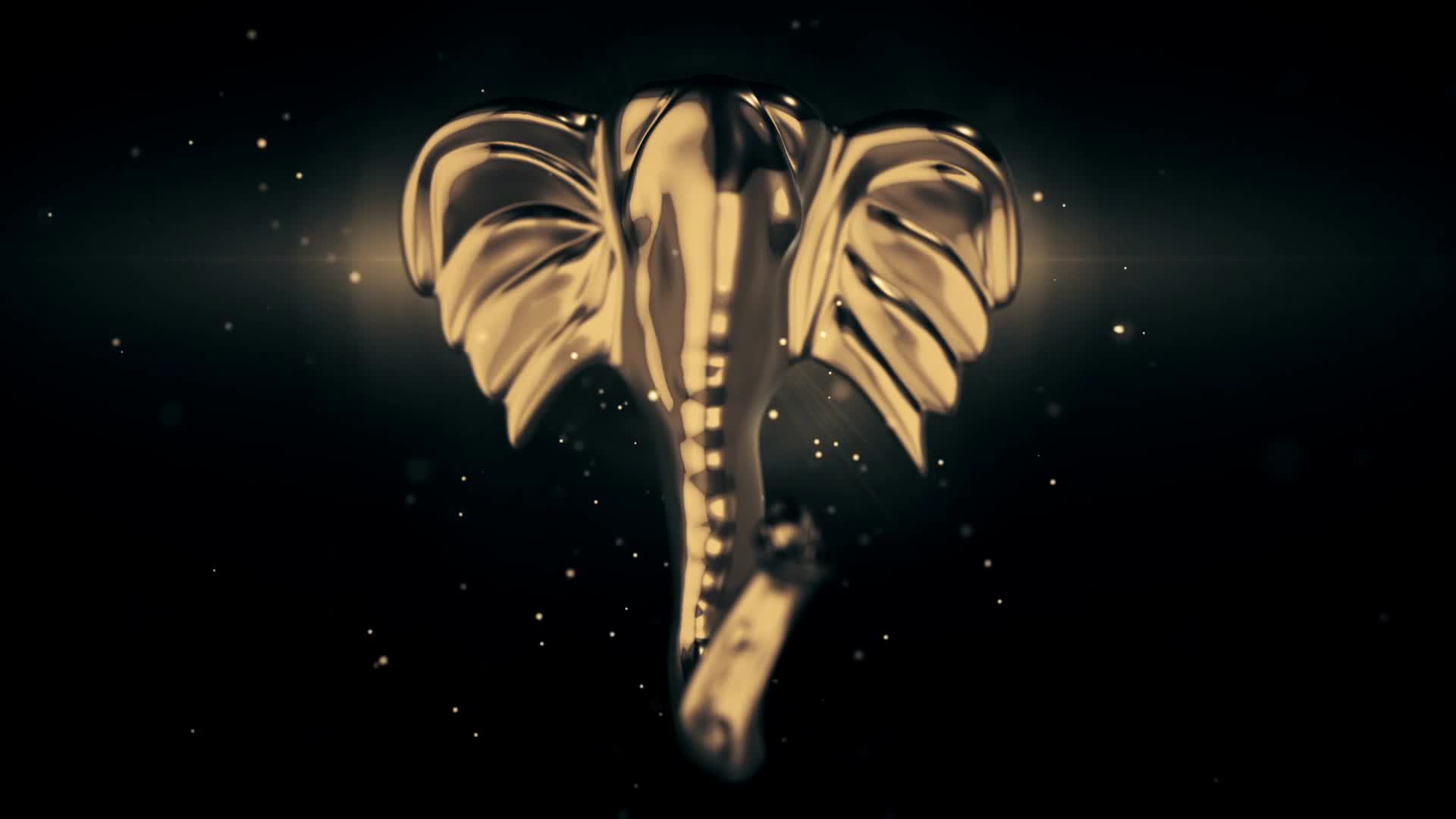 Lord Ganesh Head Ganapati Bapa Light Pass 3d Motion Animation Background Stock Video free