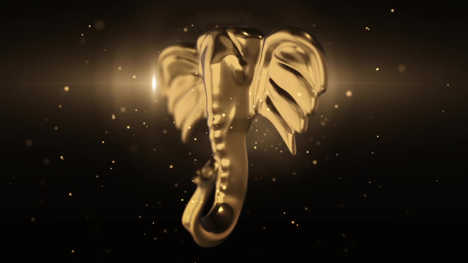 Lord Ganesh 3D Head Ganapati Bapa 3D Rotate Motion Animation Background Stock Video free